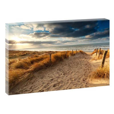 Am Strand Bild Fotoleinwand Meer Dünen Nordsee Poster Wandbild 120 cm*80 cm 619