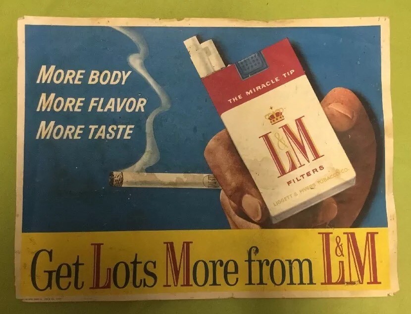 VTG ~ L&M Cigarette ~ Advertising Poster ~ Heavy Paper | eBay