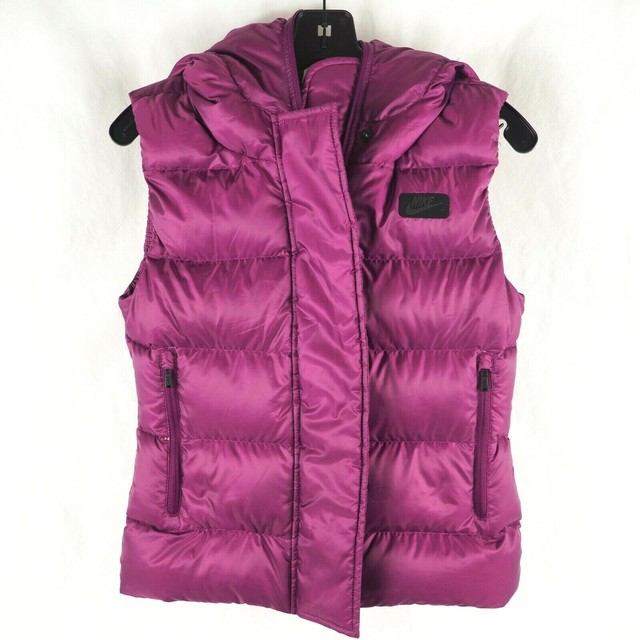 Nike Women's Vest Down Puffer Uptown 550 Fill Quilted Oversized Hood