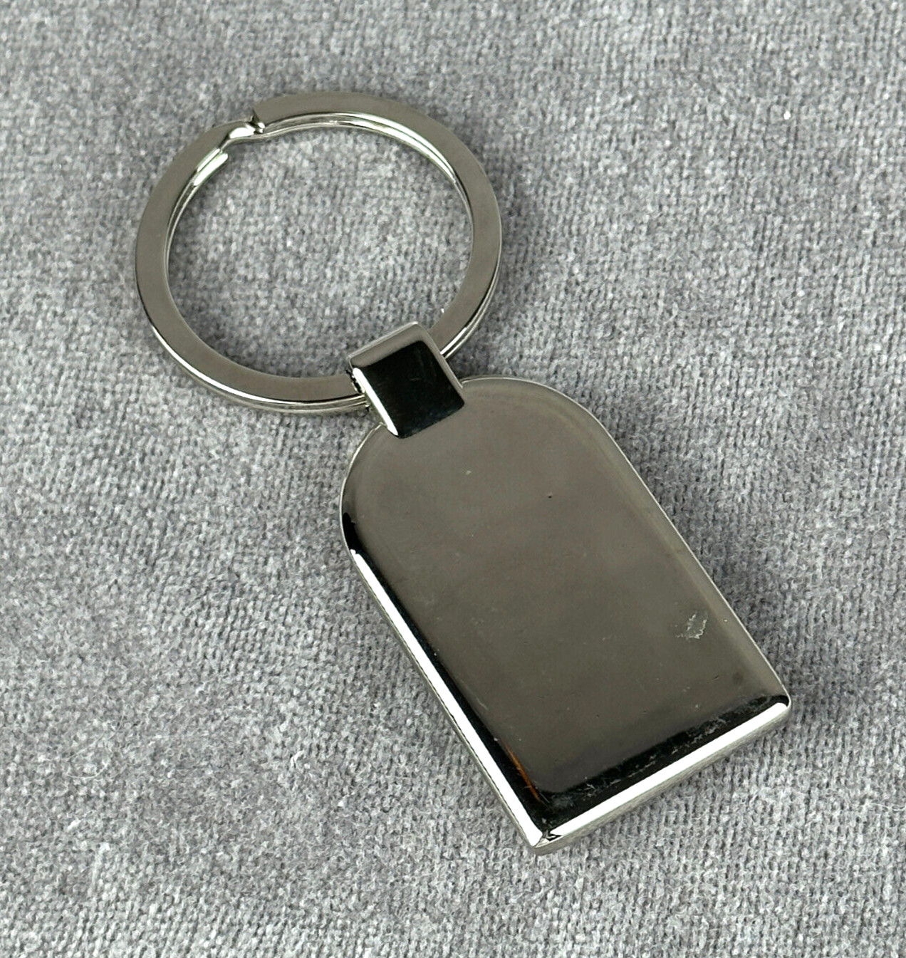 Key Chain Chrome Rectangular Round Abalone Circle… - image 3