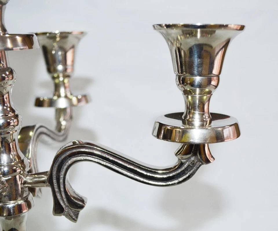 Candelabros madreperla pilar de metal candelabro regalo boda centro de mesa Foto 4 de 4