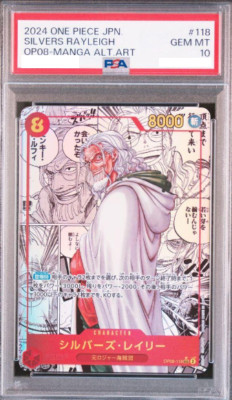 PSA 10 Silvers Rayleigh OP08-118 Manga Alt Art SEC Two Legends ONE