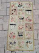 Antique American Hook Rug, Beautiful, Full Colors, Good Condition. 23 in.x48in.