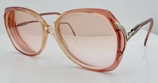 Vintage Luxottica 1380 Pink Oval Sunglasses Italy FRAMES ONLY