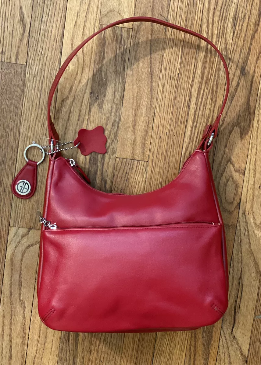 giani bernini red leather purse