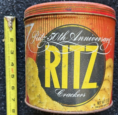 Vintage 1984 Ritz 50th Anniversary Crackers 12oz Tin