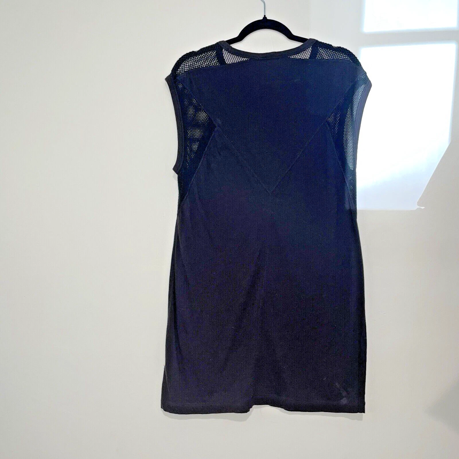 Alexander Wang abito a rete donna grande cappuccio maniche gotico cambio minimal cotone