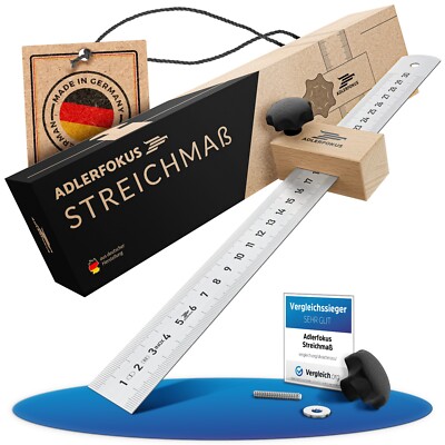 Adlerfokus  Streichmaß [EG-1] Made in Germany (mit stabilem INOX Maß)