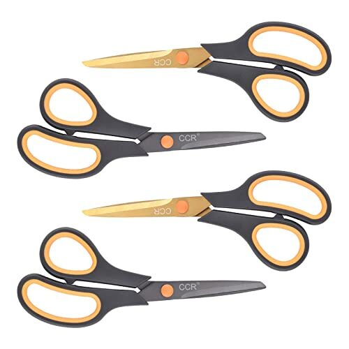 Scissors 8 Inch Soft Comfortgrip Handles Sharp Titanium Coating Blades 4pack-image
