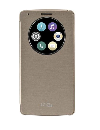 NEU Original LG Quick Circle Snap-On Folio Hülle für LG G3 - GOLD - KOSTENLOSER VERSAND -! - Bild 1 von 3