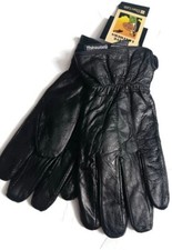 Men's Thinsulate Black Leather Gloves,  S/M New.