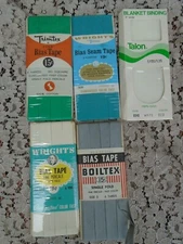 Vintage Wrights Sewing Bias Seam tape Trim Trim Tex  Boiltex assorted lot of 5