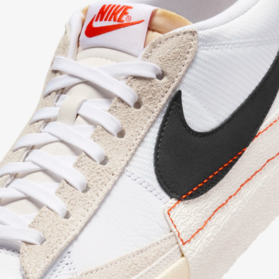 New Mens Size 14 White Nike Blazer Low Pro Club Basketball Shoes FJ3694 101 Nike Blazer Low Pro Club White Cosmic Clay Orange Beach  main image 3
