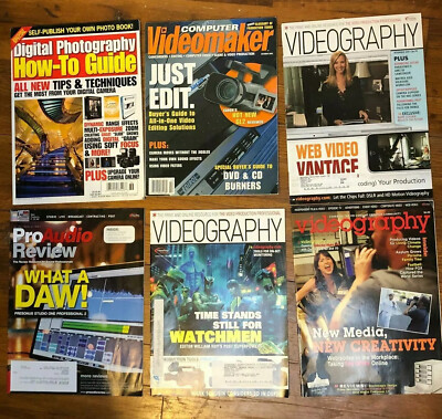 Video Magazine Lot of 6 Various Videomaker Videography Photography Magazines Digital ...