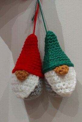   Ein Paar gehäkelten festlichen Gnomes zumaufhängen  Weihnachtsdeko,Gnomes  