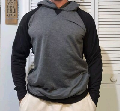 Roadblock Men s Hoodie Size XL Gray Black Color Block A56