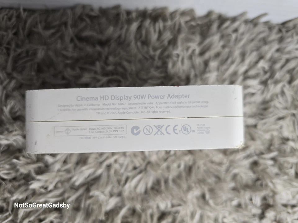 Original APPLE A1097 23" HD Cinema Display 90W Power Adapter Power Supply - Image 3 of 3