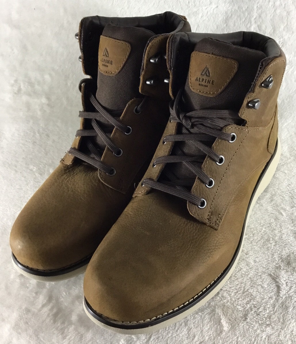 Alpine Design Brown and Black Men\'s Hiking Boots with Red Accent Laces Hiking Leather Boots Brown: Vintage Lace-up Ankle EU 38  main image 4