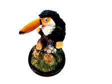 African Colorful Tropical Bird Tucan Statue Figurine Home Garden Decor ~6" High