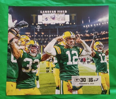 Green Bay Packers Aaron Rodgers Lambeau Field 8 X 10 Photo vs Eagles Dec 6 2020