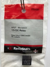 RadioShack 275-0241, SPDT 12VDC Micromini Relay, rated 1A at 120AC/24VDC