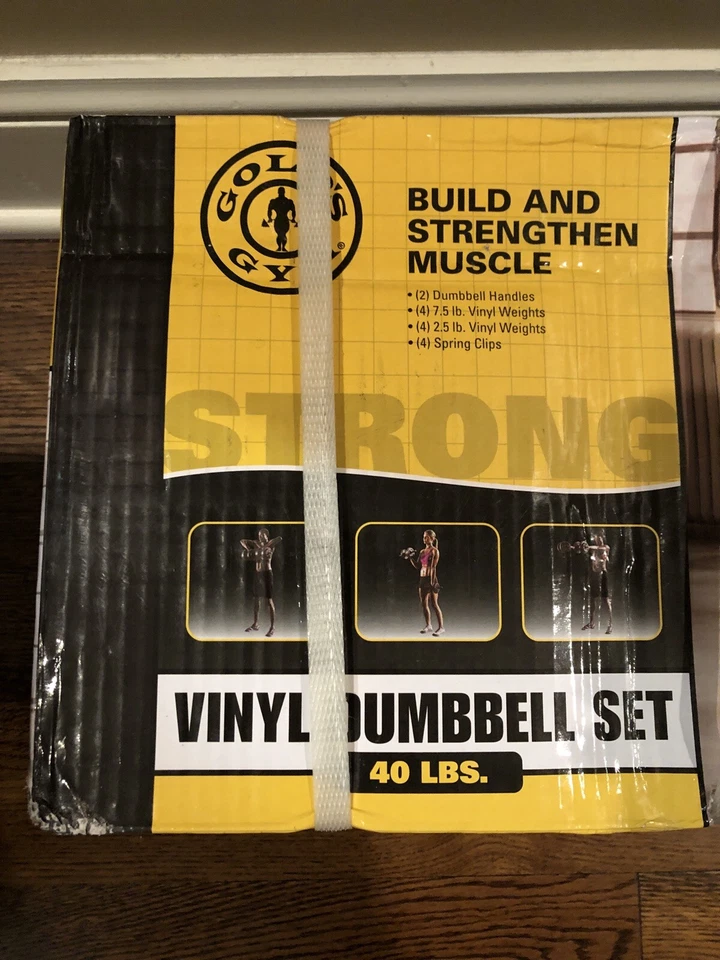 Juego de levantamiento de pesas con mancuernas de vinilo Gold's Gym, 40 libras - Nuevo - Envío rápido Foto 2 de 4