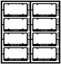 The Model Car Garage MCG-2008, MCG-2009 License Plate Frames (Modern & Vintage)