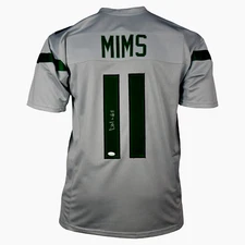 DENZEL MIMS SIGNED CUSTOM PRO STYLE XL  GREY JERSEY, JSA COA #WIT018892