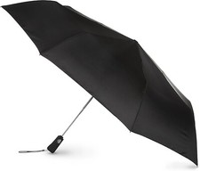 Totes Blue Line Golf Size Auto Open/Close Umbrella, Black
