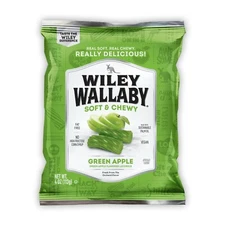 1 x 4 oz Bag Wiley Wallaby Green Apple Licorice Candy Vegan Kosher