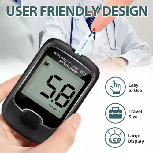 Blood Glucose Monitor Diabetes Testing Kit Blood Sugar Tester With 50 Test Strip - Picture 6 of 15