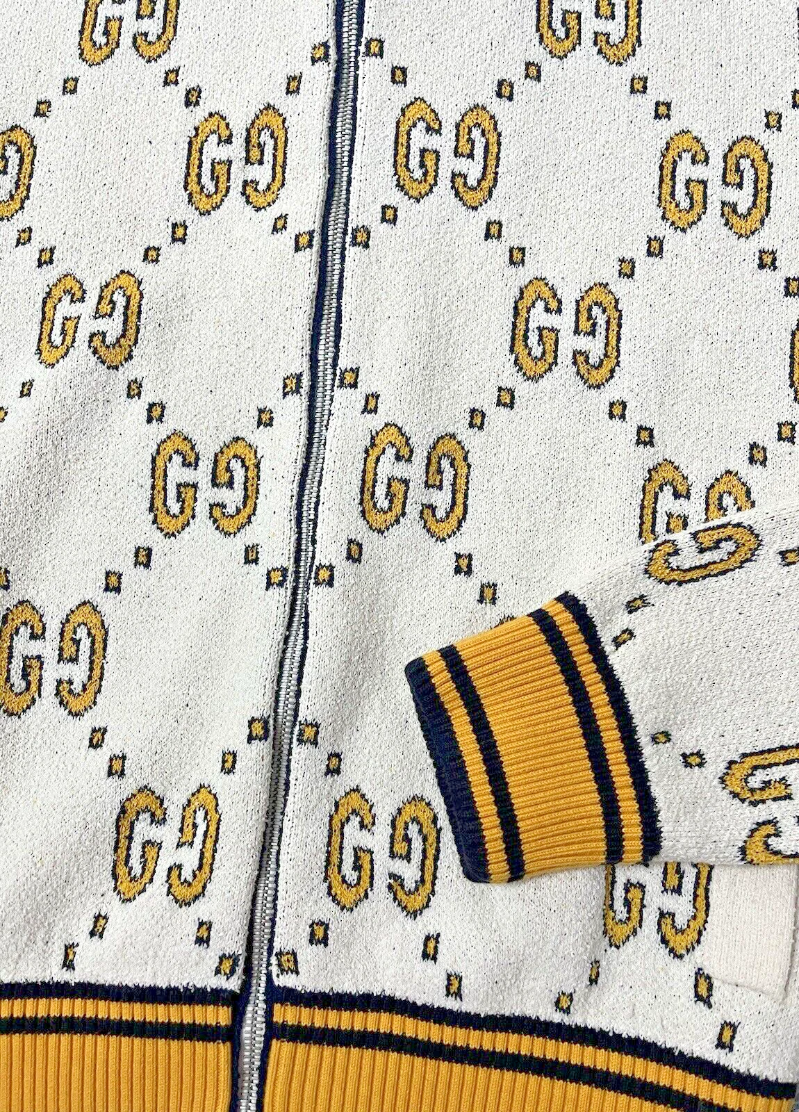 GUCCI Giacca Bianca GG Jacquard Bomber