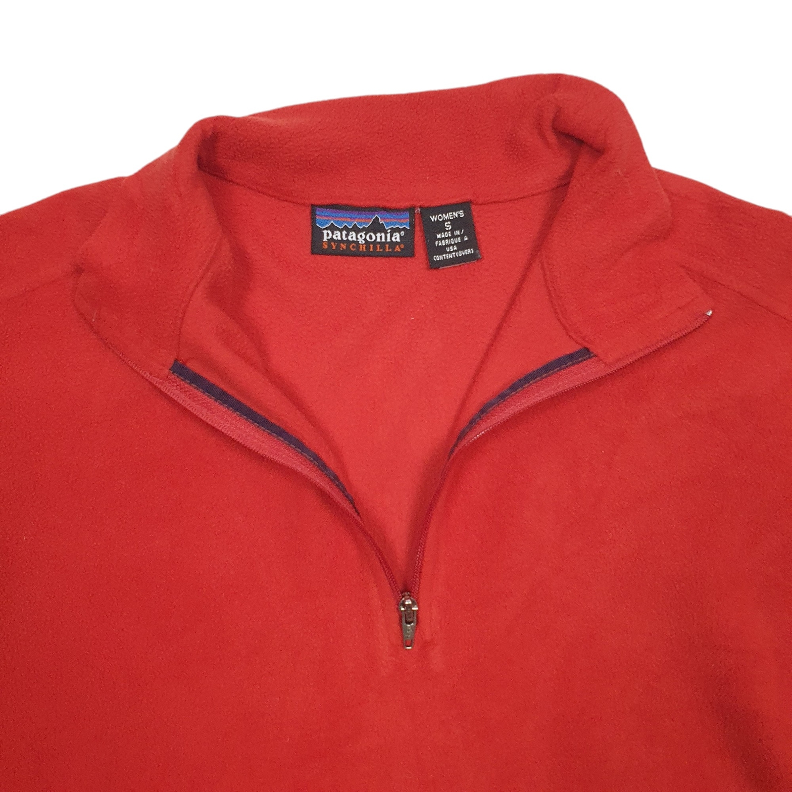 PATAGONIA 1/4 Quarter Zip Synchilla Vintage Made In USA Fleece Jumper Womens S image 2
