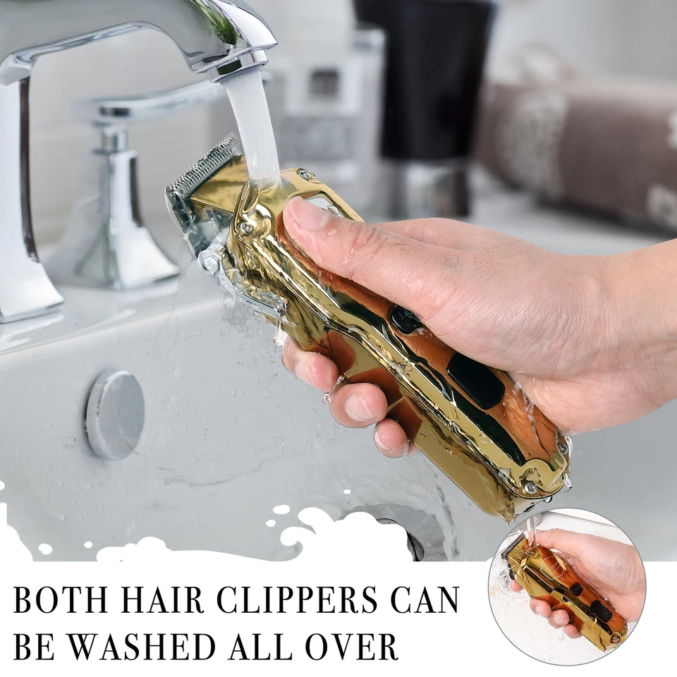 Hatteker Tondeuse à cheveux-Étanche-Lame en T (OR) - Photo 4/4