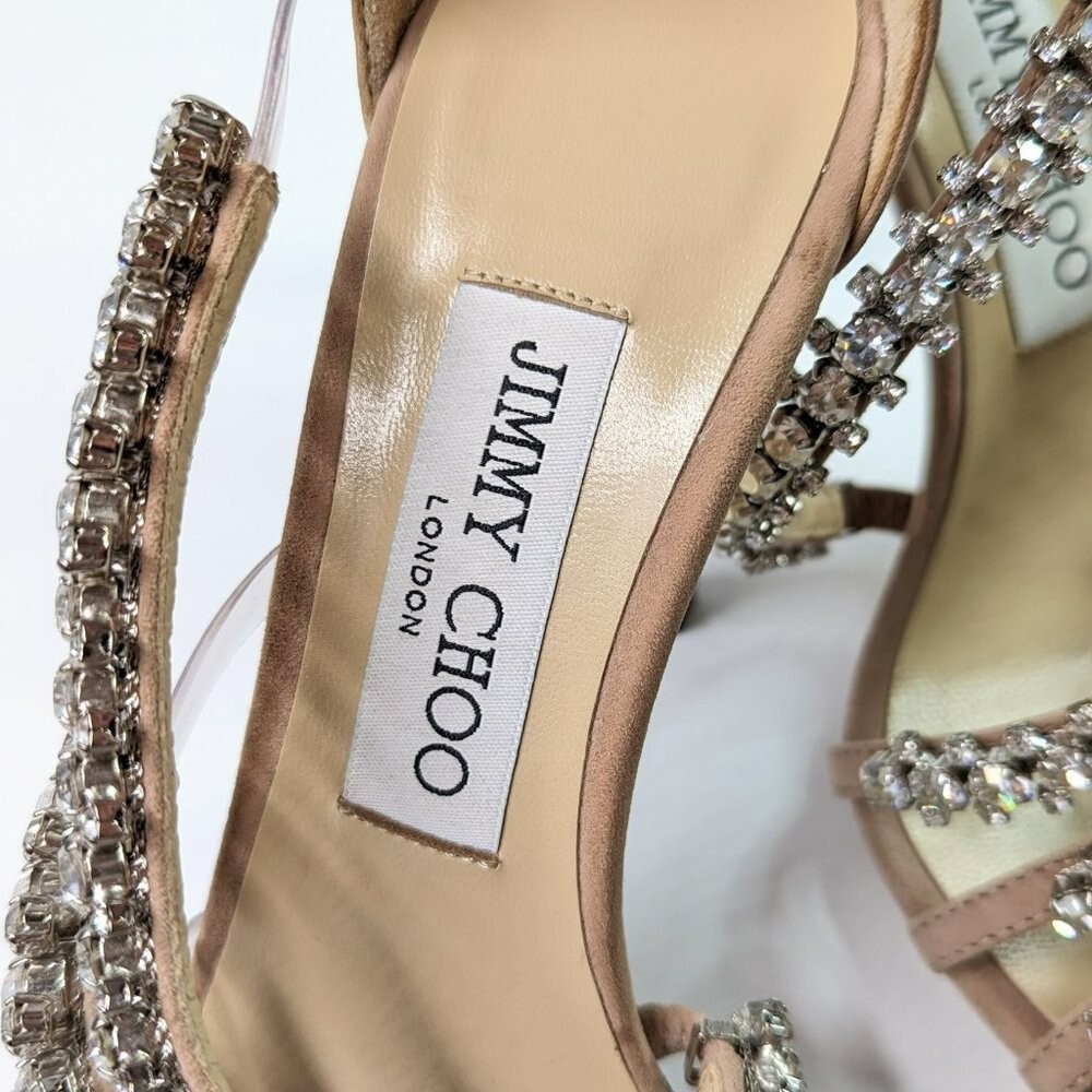 靴 jimmy choo Shell Sandals 36 Jimmy Choo Women's Josefine 100 Crystal Heel Sandal Size 36
