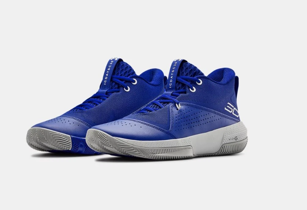 Under Armour UA SC 3ZER0 IV Basketball Sneakers Shoes Blue White