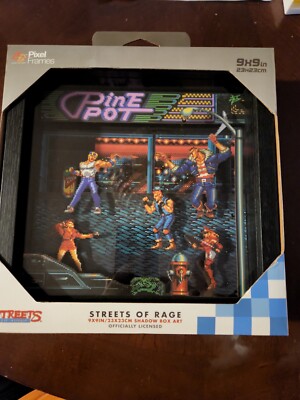 Pixel Frame - Streets of Rage (9'' x 9'') Brand  New Shadow Box Art. 
