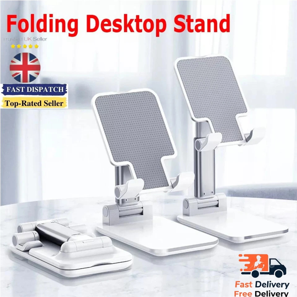 Phone Desk Holder Stand Foldable Desktop Table Mount For Mobile Tablet Universal - Image 2 of 4