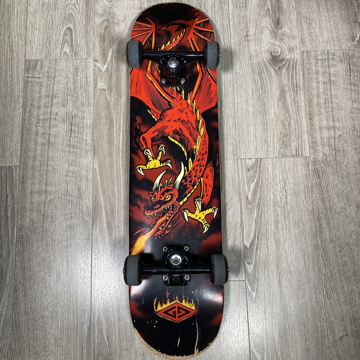Powell Peralta Golden Dragon Skateboard Complete Flying