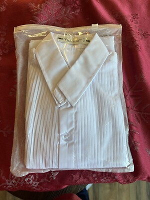 Boy s Teen Size 14 Formal Shirt White Clear Buttons New In Bag YuanLu #14