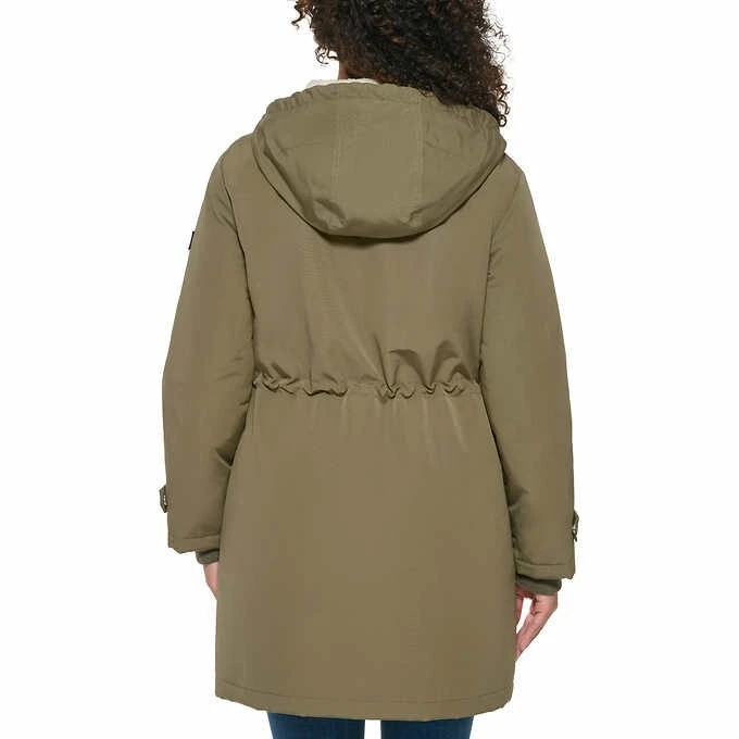 NUEVO CON ETIQUETAS Tommy Hilfiger Mujer Parka Peso Medio Chaqueta con Capucha Verde Talla M $140 1D007 Foto 2 de 4