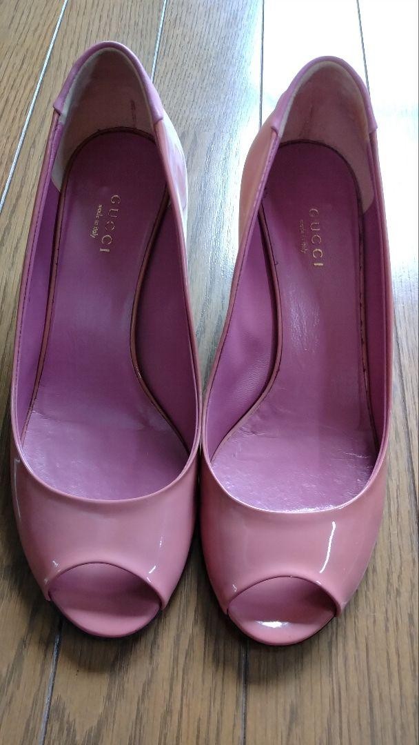 Gucci Open Toe Wedge Heel Pumps Shoes Pink Size 36.5 US About 6.5 For Women thumbnail 2