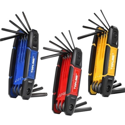 25-Piece Folding Allen Wrench Set, SAE, Metric, Torx Hex Key Set Included, 3 ...