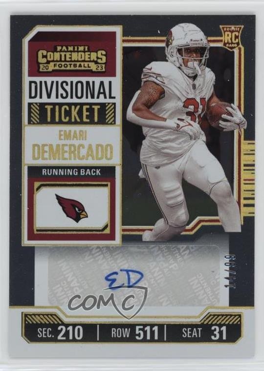 2023 Contenders Divisional Ticket 14/99 Emari Demercado #301 Rookie Auto RC a8r