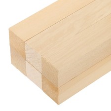 6Pcs Basswood Sticks, 1" x 1" x 12" Square Wooden Dowel Rods Strips