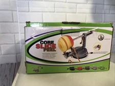 Apple Peeler Fruit Slicer Corer Stainless Steel Blades and Suction Base Red NIB