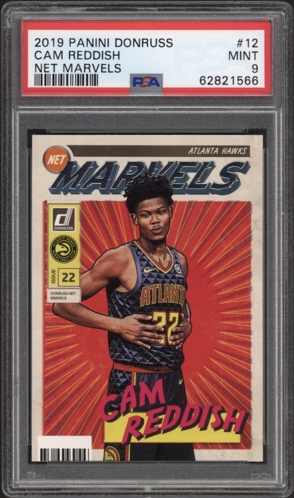 2019 Panini Donruss Cam Reddish Net Marvels Rookie RC #12 PSA 9 Mint Hawks