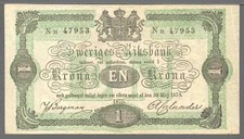 Sweden 1875 1 Krona Pick 1b