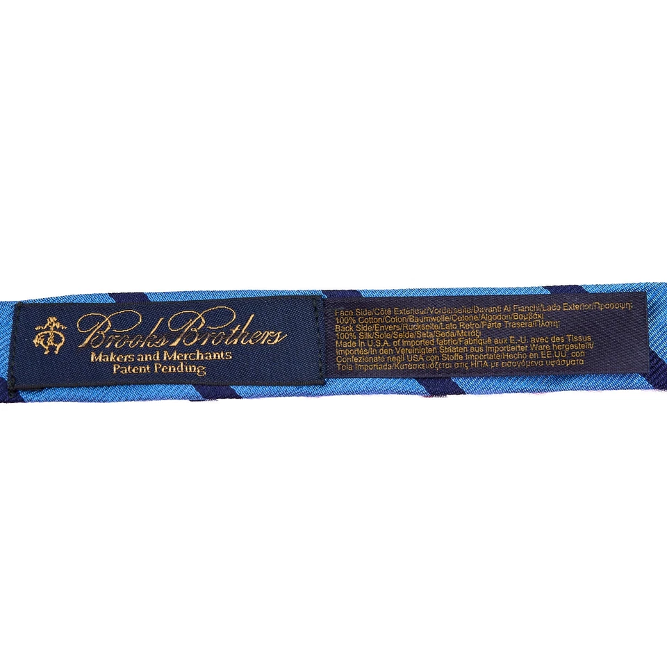 Pajarita reversible Brooks Brothers azul a rayas seda rojo guinga algodón cuadros EE. UU. Foto 2 de 4