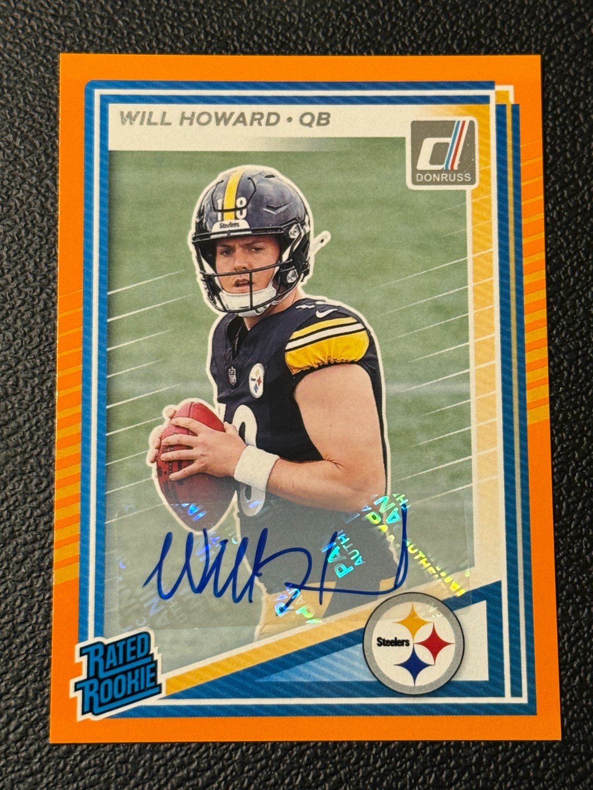 2025 Panini Donruss - Rated Rookie Will Howard #309 Orange Autographs (RC)